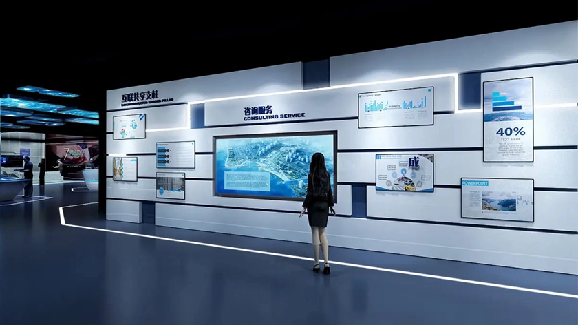 黑火石科技 顛覆傳統(tǒng)的科技企業(yè)產品展示墻設計